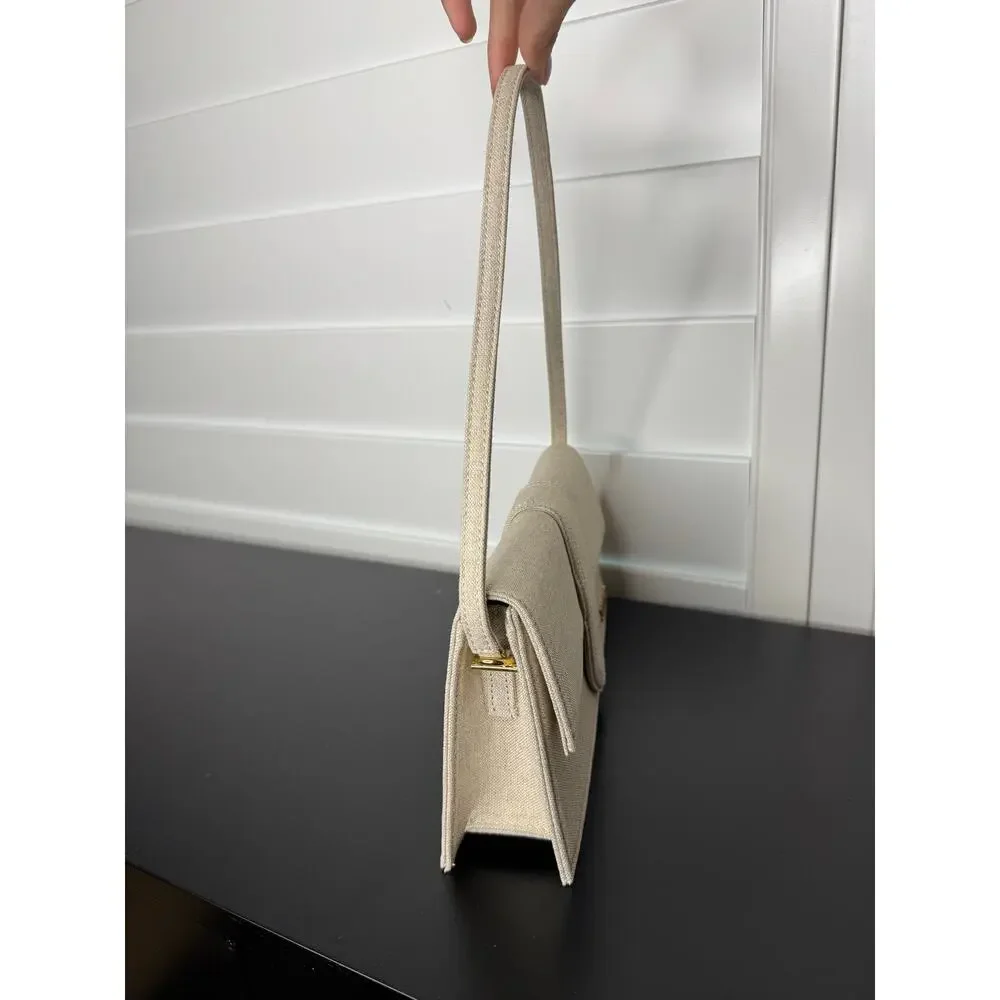 Jacquemus | Le Bambino Long Shoulder Bag | Beige Linen Exterior
